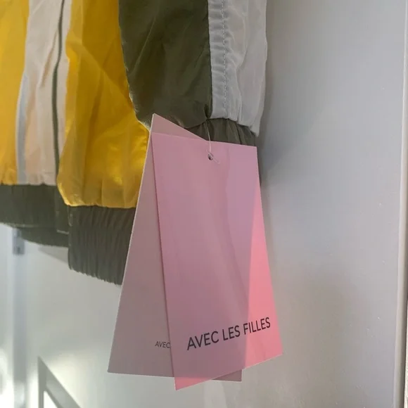 Avec Les Filles Colorblock Nylon Track Jacket - Size S - Olive Multi - NWT - Picture 9 of 10